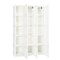 White ABS Foldable Armoire Wardrobe Closet with 2 Retractable Rods and 10 Cubes